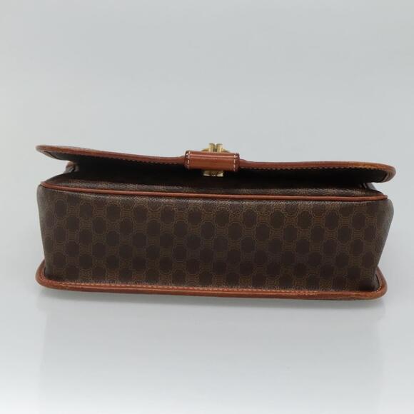 CELINE Macadam Canvas Shoulder Bag Pvc Leather Brown - Picture 9 of 12